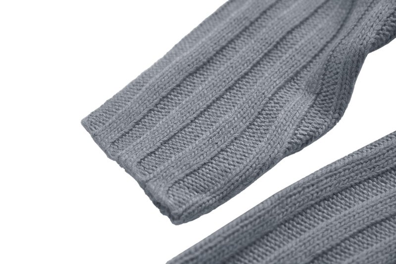 Gafeng Mens Turtleneck Sweaters Winter Thick Ribbed Knit Loose Fit Chunky Thermal Cable Pullover Knitwear (Large, A-Dark Gray) - Image 5